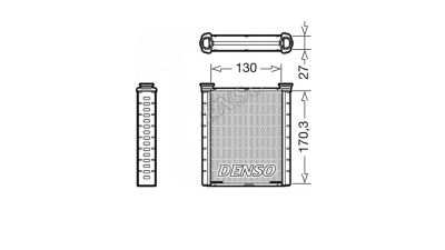 Radiator incalzire habitaclu Nissan Micra 2017-, 130x170x27mm, J.Deus 27B2N81X