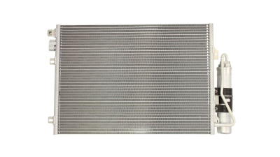 Condensator climatizare Dacia Logan, 09.2004-06.2013, motor 1.4, 55 kw; 1.6, 64 kw/70kw/77kw benzina, full aluminiu brazat, 550(510)x380x16 mm, cu uscator filtrat