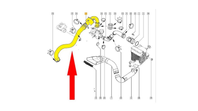 Furtun intercooler, supraalimentare Dacia Logan 2004-2008, Logan 2008-2012, Sandero 2008-2012; Renault Megane 2002-2008, Scenic 2003-2009, Scenic/Grand Scenic 2009-2016, diametru 32/50 mm, cauciuc, BestAutoVest 2805PT-1