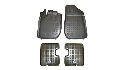 Set covorase auto din cauciuc Dacia Duster 2013-10.2017 , culoare Negru, presuri tip tavita marca Rezaw Plast