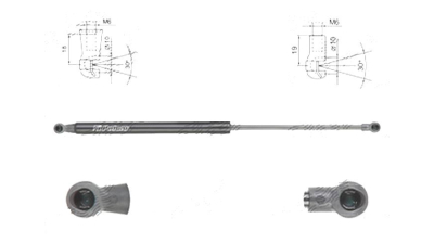 Amortizor capota spate, echilibror haion Dacia Sandero, 10.2012-, Stanga = Dreapta, Lungime, Cursa, Forta: 471 mm, 200 mm, 400 N, Hatchback