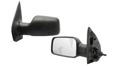 Oglinda exterioara Daewoo Tico (Kly3) 01.1991-12.2000 partea dreapta Best Auto Vest crom plana carcasa neagra reglare manuala prin cablu fara incalzire