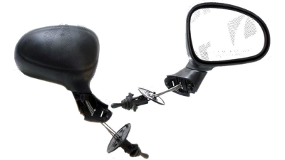 Oglinda exterioara Daewoo Matiz (Klya/M100), 01.1998-12.2008, Daewoo Matiz 2 (Klya/M150), 10.2000-06.2005, Dreapta, Crom, manuala,prin cablu, Fara incalzire, neagra, Convex, BestAutoVest 96314385; 96323345S; 96323392; 96323392S 2902521E