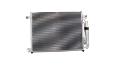 Condensator climatizare Chevrolet Aveo (T200)/Kalos, 05.2003-01.2007, motor 1.4, 69 kw; 1.5, 63 kw; Kalos, 09.2002-2006, motor 1.4, 61 kw benzina, full aluminiu brazat, 585(540)x415x16 mm, cu uscator filtrat