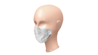 Masca de protectie faciala reutilizabila din material cu 3 pliuri, Masca praf protectie pentru gura si nas, lucioasa