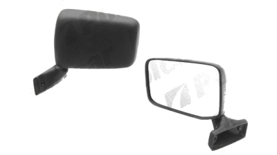 Oglinda exterioara Fiat 126 P 09.72-09.2000 partea dreapta Best Auto Vest crom plana carcasa neagra reglare manuala fara incalzire, Model FL, ST