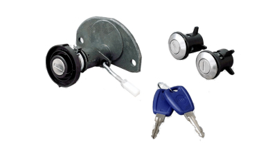 Set yale inchidere Fiat Seicento (187) 1998-11.2010, cu chei, cu 2 butuci blocare usa, fata/spate, cu blocare portbagaj ?i buton deschidere,