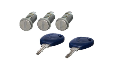 Set yale inchidere Fiat Bravo/Brava (182), 95-10.01, Seicento (187), 02.98-11.2010, cu chei, cu 3 butuci blocare usa, stanga/dreapta, fata/spate,
