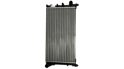 Radiator racire Fiat Panda, 2003-06.2005, Motorizare 1, 1 40kw; 1, 2 44kw Benzina, tip climatizare cu AC, cutie M/A cu conectori rapizi intrare/iesire, dimensiune 580x320x19mm, Cu lipire fagure mecanica, Original (J.DEUS)