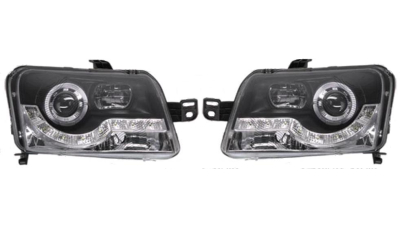 Far Fiat Panda (169) 09.2003-12.2012 BestAutoVest partea Dreapta/ Stanga tip bec H1+H3 reglare manuala, cu lumini parcare LED, negru