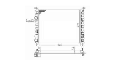 Radiator racire Fiat Palio/Palio Weekend, 09.2001-2002, Fiat Siena, 09.2000-2002, Motorizare 1, 9 D 46kw; 1, 9 Jtd 59kw Diesel, tip climatizare Cu/fara AC, cutie Manuala, dimensiune 520x378x34mm, Cu lipire fagure mecanica, Aftermarket
