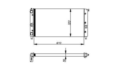 Radiator racire Fiat Duna, 10.1987-1991, Fiorino 06.1988-12.1993, Motorizare 1, 3 D 33kw; 1, 7 D 42/44kw Diesel, cutie Manuala, dimensiune 610x323x34mm, Cu lipire fagure mecanica, Aftermarket