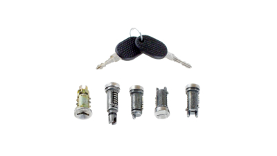 Set yale inchidere Fiat Uno (146 A/E) 1989-06.2002 3-5usi, cu chei, cu 2 butuci blocare usa, butuc portbagaj, contact pornire, 5960239,