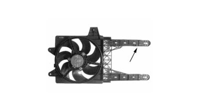 GMV radiator electroventilator Fiat Punto, 06.1993-08.1999, Lancia Ypsilon, 1996-2003, Motorizare 1, 1 40kw; 1, 2 44/54/62/63 Kw; 1, 4 55/59kw; 1, 6 65kw Benzina, tip climatizare Fara AC, dimensiune cu 2 pini, 300mm, plastic, Aftermarket