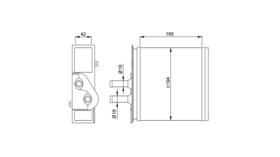 Radiator Incalzire Lancia Y, 11.1995-08.2003, motor 1.1, 1, 2; 1, 4 benzina, cutie manuala, tip Borletti, aluminiu mecanic/plastic, 165x195x42 mm, SRLine