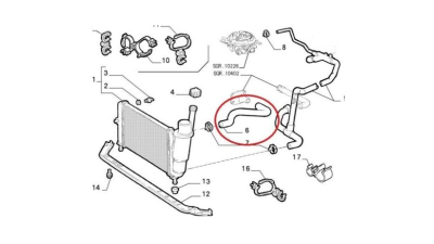 Furtun radiator Fiat Punto 1993-1999; Lancia Y 1996-2003, diametru 27/27 mm, cauciuc, superior, BestAutoVest 3017PW-1