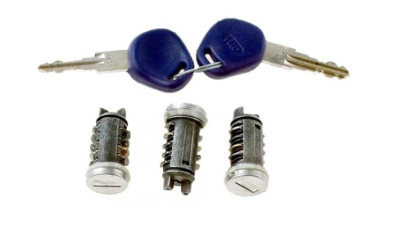 Set yale inchidere Fiat Punto 1 (176), 1993-1999, cu chei, cu 2 butuci blocare usa, cu blocare portbagaj si buton deschidere, fata/spate, stanga/dreapta,