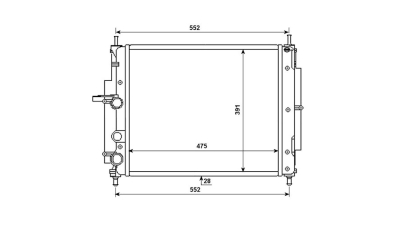 Radiator racire Fiat Marea 05.2000-08.2002, Motorizare 1, 6 76kw Benzina, tip climatizare cu AC, cutie Manuala, dimensiune 476x416x34mm, Cu lipire fagure mecanica, Aftermarket