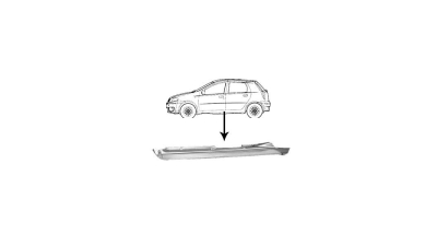 Prag Fiat Punto 2 (188) 07.1999-07.2003 Fiat Punto 2 Fl (188) 07.2003-09.2005 Dreapta , model cu 3 usi, prag din metal