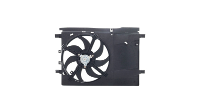 GMV radiator electroventilator Opel Corsa D 2006-2015, Motorizare 1, 0 44kw; 1, 2 51/62/59kw; 1, 4 65/66/64/74kw Benzina, tip climatizare Fara AC, dimensiune 150W/385mm, cu 2 pini, plastic, tip Behrmm, Aftermarket