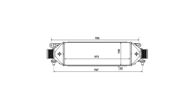 Intercooler Opel Combo D (X12), 03.2012-2018, motor 1.3 CDTI, 1.6 CDTI, 2.0 CDTI, diesel, cutie manuala, cu/fara AC, aluminiu brazat/plastic, 572x130x52 mm, J.Deus, 
