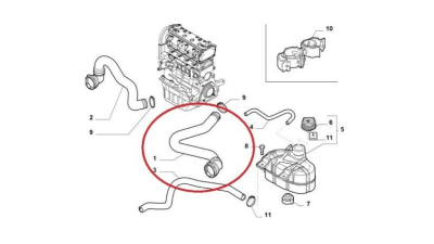 Furtun radiator Alfa Romeo Mito (955) 2008-; Fiat Punto Grande 2005-2012, diametru 26 mm, cauciuc, BestAutoVest 3024PW-1