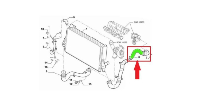 Furtun intercooler, supraalimentare Fiat Croma 2005-2011, diametru 56/56 mm, cauciuc, BestAutoVest 3029PT-1
