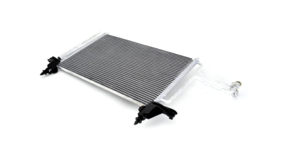 Condensator climatizare Fiat Stilo, 03.2005-08.2008, motor 1.4, 66 kw; 1.6, 77 kw benzina, full aluminiu brazat, 575 (530)x340x16 mm, cu uscator si filtru integrat