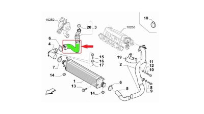 Furtun intercooler, supraalimentare Fiat Bravo 2007-; Lancia Delta 2008-, diametru 45 mm, cauciuc, BestAutoVest 3031PT-1