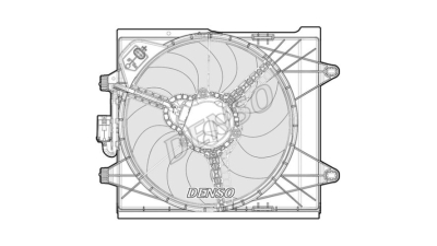 Ventilator radiator GMV Fiat 500 2007-, 405; (2 +2) pini, DENSO 303523W6X