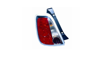 Stop spate lampa Fiat 500, 03.2007-, partea stanga, silver rim, cu suport becuri, AL (Automotive Lighting)
