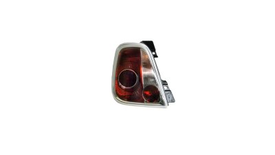 Stop spate lampa Fiat 500 (312), 03.2007-08.2015, Cabrio, partea Stanga, cu lampa ceata Spate, tip bec P21W+PY21W+R10W; rama argintie; fara soclu bec; Omologare: ECE, DEPO
