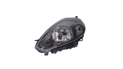Far Fiat Punto EVO 09.2009-, Punto (199) 02.2012-, partea Stanga, electric, cu lumini de zi, tip bec H4, reflector gri, cu motoras, Depo