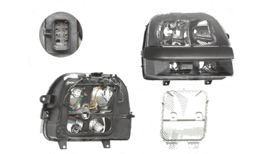 Far Fiat Doblo (119/223), 01.2001-12.2005, fata, Dreapta, Tip= Carello; H1+H7; electric; fara motoras, DEPO