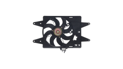 GMV radiator electroventilator Fiat Doblo (119/223), 2000-2006, Motorizare 1, 2 48kw; 1, 6 76kw; 1, 9 D 47kw Diesel/Benzina, tip climatizare Fara AC, dimensiune 370W/385mm, cu 2 pini, fara pre-rezistor, plastic, Aftermarket