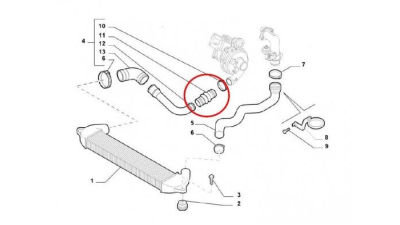 Furtun intercooler, supraalimentare Fiat Doblo 2000-2006, diametru 32 mm, silicon, BestAutoVest 3040PT-2