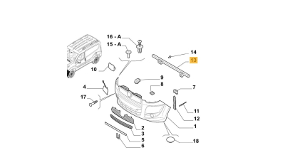 Intaritura bara, armatura FIAT DOBLO (152/263), 01.2010-12.2014 motorizare 1, 3, fata, inferior