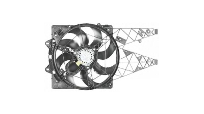 GMV radiator electroventilator Alfa Romeo Giulietta (940), 2010-, Fiat Doblo (263), 01.2010-, 1,6 Jtdm 77kw; 1,6 Multijet 66/77kw; 2,0 Jtdm 125kw; 2,0 Multijet 99kw Diesel/Benzina, cu AC, 500W/385mm, 2+2 pini,  DENSO