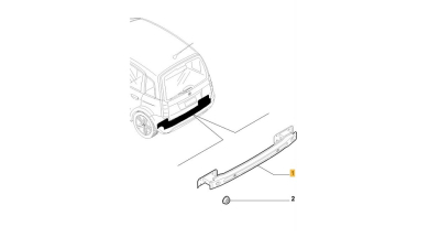 Intaritura a barei de protectie Fiat Idea (350), 01.2004-12.2011, Spate, Tabla, 46802115, Aftermarket