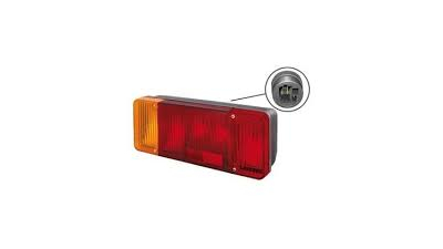 Stop spate lampa Citroen C25 1984-1994, Jumper 1994-2014, Fiat Ducato 1994-2002, Iveco Daily 1984-1998, Peugeot J5 1984-1994; Boxer 1994-2002, spate, omologare ECE, cu suport bec, cu lampa de mers cu spate, 300x130mm, pick-up version, partea stanga