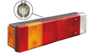 Stop spate lampa Iveco Eurocargo, 03-, Iveco Stralis, 03-, spate, omologare ECE, cu suport bec, cu lumina numar de inmatriculare, 37653000 / 99463244 / 99463243, Stanga