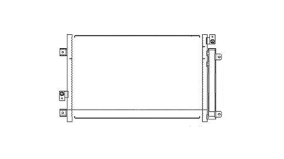 Condensator climatizare Fiat Multipla, 08.2004-06.2010, motor 1.9 JTD, 77kw/81 kw/85kw; 1.9 mJTD, 88 kw diesel, cutie manuala, full aluminiu brazat, 575 (528)x340x16 mm, cu uscator si filtru integrat