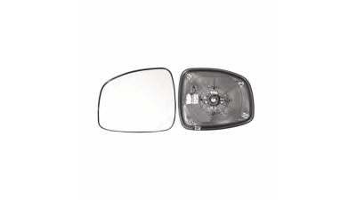 Geam oglinda exterioara cu suport fixare Fiat Sedici (Fy/Gy), 2012-2014, Suzuki Sx4 (Ey/Gy), 2012-05.2013, partea Stanga, incalzit; sticla convexa; geam cromat, Aftermarket