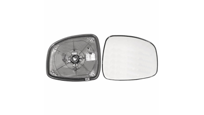 Geam oglinda exterioara cu suport fixare Fiat Sedici (Fy/Gy), 2012-2014, Suzuki Sx4 (Ey/Gy), 2012-05.2013, partea Dreapta, incalzit; sticla convexa; geam cromat, Aftermarket