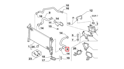 Furtun radiator Fiat Fiorino/Qubo 2007-, diametru 28/32 mm, cauciuc, BestAutoVest 3085PW-1