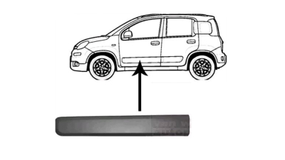 Bandou usa Fiat Panda (319), 05.2012-, partea Stanga, negru; usa fata, Aftermarket