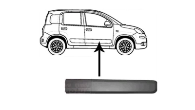 Bandou usa Fiat Panda (319), 05.2012-, partea Dreapta, negru; usa fata, Aftermarket