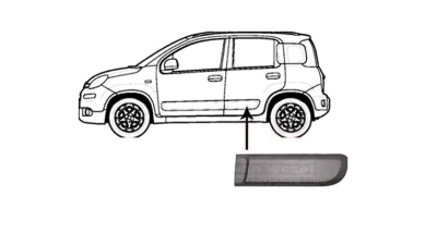 Bandou usa Fiat Panda (319), 05.2012-, partea Dreapta, negru; usa spate, Aftermarket