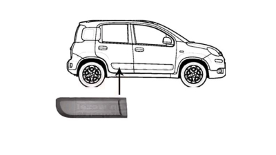 Bandou usa Fiat Panda (319), 05.2012-, partea Dreapta, negru; usa spate, Aftermarket