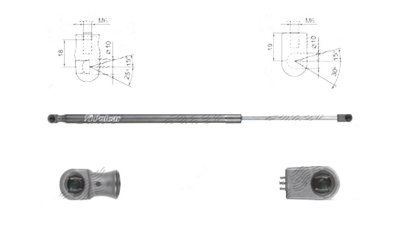 Amortizor capota spate, echilibror haion Fiat 500l (330), 01.2013-, Stanga = Dreapta, Lungime, Cursa, Forta: 554 mm, 200 mm, 670 N; haion, Hatchback